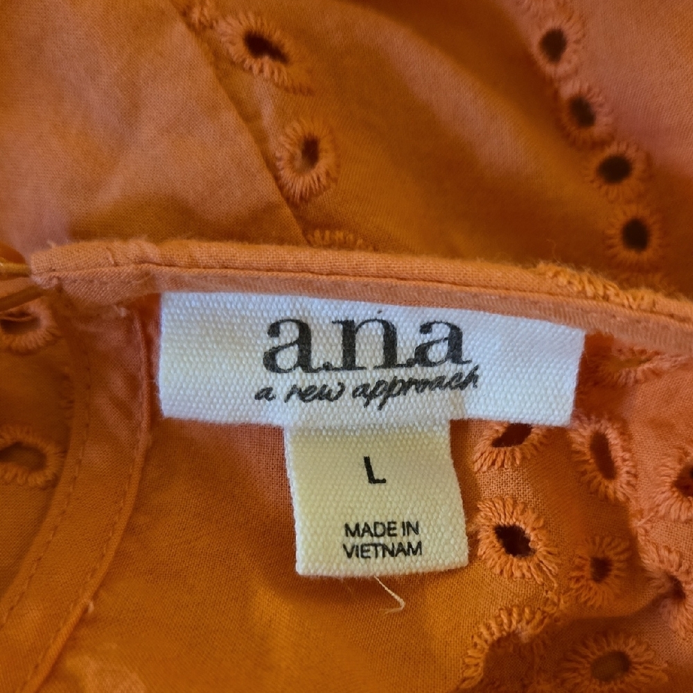 Orange Ruffled Eyelet Top - Picture 6 of 6